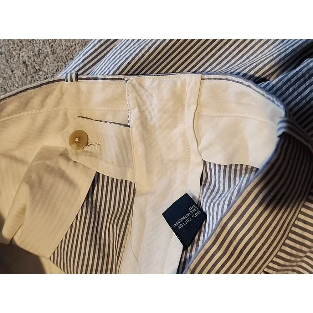 POLO RALPH LAUREN Men's 35 X 32 Blue & White Striped Pants Preppy Lawn Outdoor - Picture 5 of 14